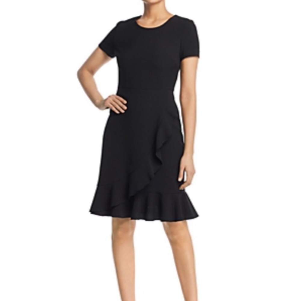 Karl Lagerfeld Short Sleeve Ruffle Hem Dress NWT